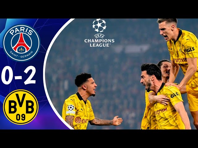 PSG vs DORTMUND (0-2) I UEFA Champions League I Extended Highlights u0026 All Goals  HD class=