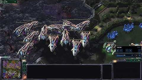 [SC2] When all 8 Players Attack together (5fps Plat 4v4 Battle)