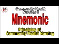 Mnemonic for principles of community health nursing in malayalam