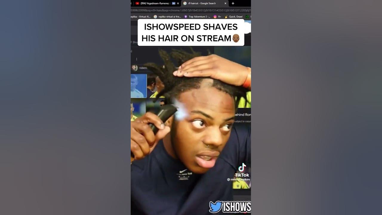 Ishowspeed shaved his head live on stream😱😱😱 - YouTube