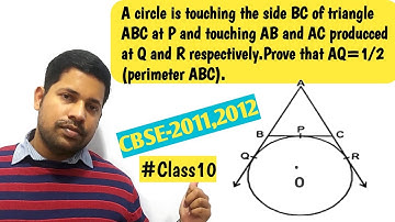 A circle is touching the side BC of triangle ABC at P and touching AB and AC producced at Q and R...