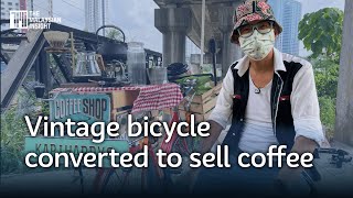 Freelance photographer converts vintage bicycle to sell coffee