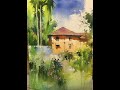 Watercolor painting demonstration of a house in konkan by milind mulick sir  art class