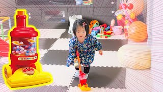 アンパンマンのスイスイそうじきとおしゃべりおそうじワイパーでお片付け!!ごっこ遊び【2歳赤ちゃん】Anpanman vacuum cleaner toy