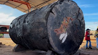 Tree Stump Under The Ocean // Wood Cutting Skills