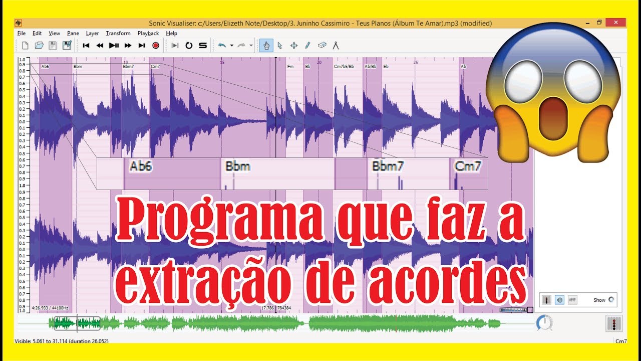 Pegar a Cifra da Música - Programa Sonic Visualiser 