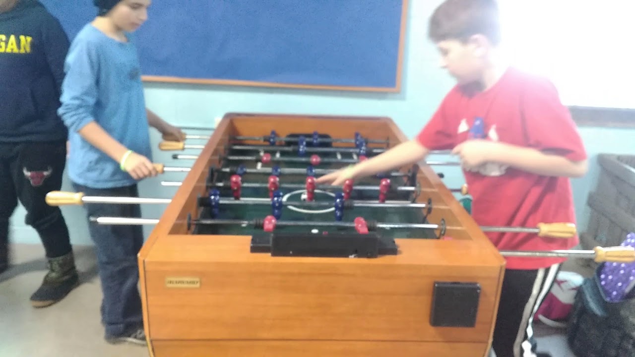 Kid rages in foosball (Bloopers)