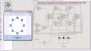contador en secuencia gray descendente de 3 bits