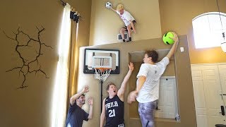 HOUSE 2 V 2 MINI NBA BASKETBALL KING OF THE COURT!!