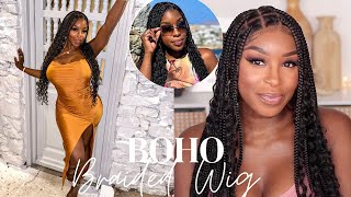 Realistic HD Knotless Boho Box Braided Wig - Minimal Baby Hair Install 36inch | Beginner Friendly