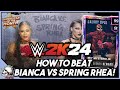 HOW TO BEAT BIANCA VS SPRING RHEA! WWE 2K24 MyFaction LIVE!