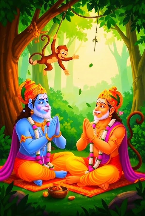  🚩_Jay_🚩#Ram🚩_Hanuman🚩_ ji au_#Bandar🚩_bahut_hi_mauj kar_raha_tha _bahut#hi🚩achchahaidonon#prathna🚩 