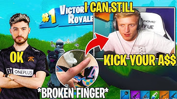 Tfue ACCEPTS a 1v1 Fortnite Challenge VS Pro Player With *BROKEN FINGER*!! (Ghost Bizzle)