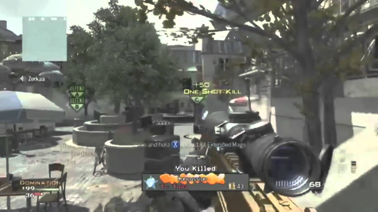 MW3 AMAZING Barrett Killfeed!  Modern Warfare 3 Spawn Trap
