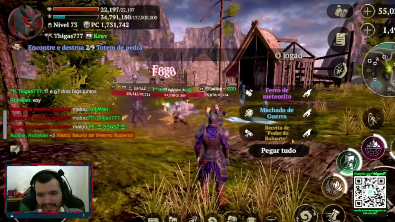 Farme em live dia 12/01 Evl Lands