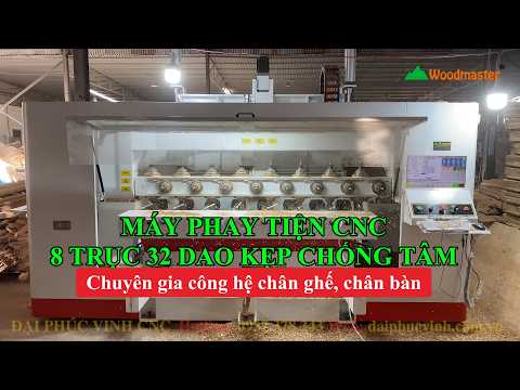 Máy CNC 8 Trục 32 Dao WM-8X4MT | Chuyên Gia Công Chân Ghế, Chân Bàn Năng Suất Cao