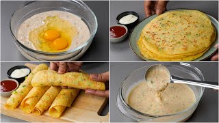 Easy \& Quick Healthy Breakfast Recipe | Egg Crepe Recipe | Vegetable Egg Crepe Nashta | Crepe Recipe