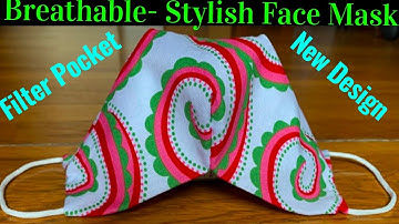 ( # 87 ) How To Make Easy To Breath Face Mask With Filter Pocket- 3D Face Mask Hand Sew Tutorial-