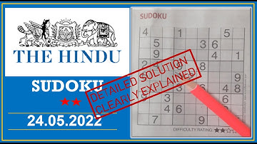 How to Solve 2 Star Hindu  Sudoku May 24, 2022 -  Step By Step Solution