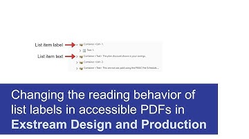 Changing the reading behavior of list labels in accessible PDFs | OpenText Exstream 16