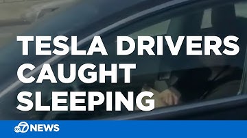 3 Tesla drivers caught on camera seemingly asleep at the wheel