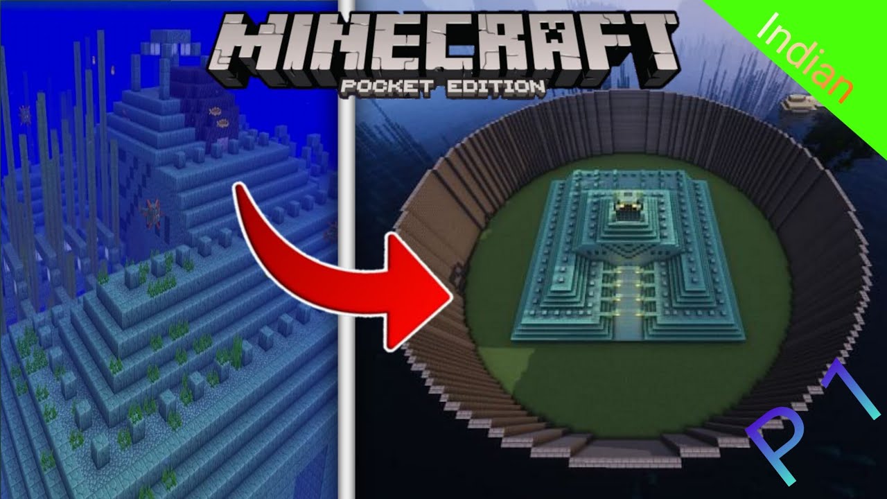 Minecraft pocket Edition Ocean monument rain - YouTube