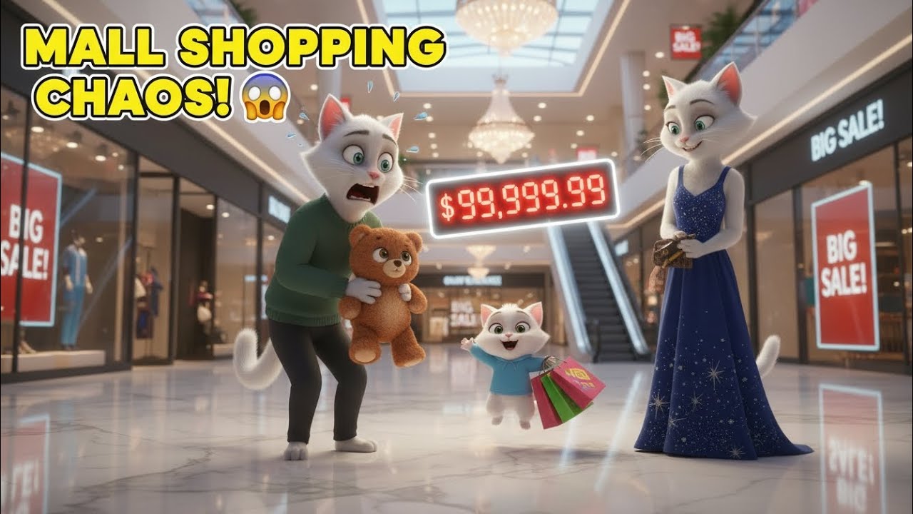 Our CRAZY Mall Shopping Day! 🛍️🐱 (It Got Out of Control!) #ai #animation #catshorts #cartoon #usa 