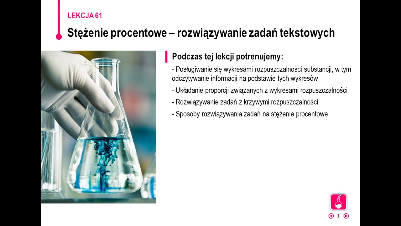 Chemia - klasa 7 - Stężenie procentowe roztworu - rozwiązywanie zadań