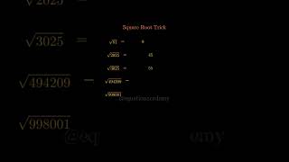 ➡️ Square Root Trick ➡️ Follow Equation Academy for more #shorts#shortsfeed