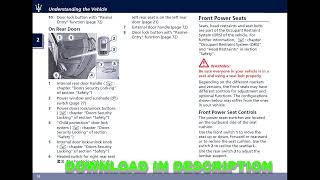 Maserati Levante 2017–2023 Owner’s Manual PDF ENGLISH – Controls, Maintenance & Features