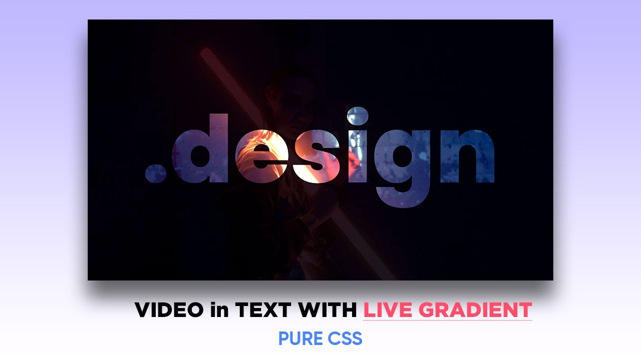 Responsive Video in Text with Live Gradient HTML and CSS Only - YouTube