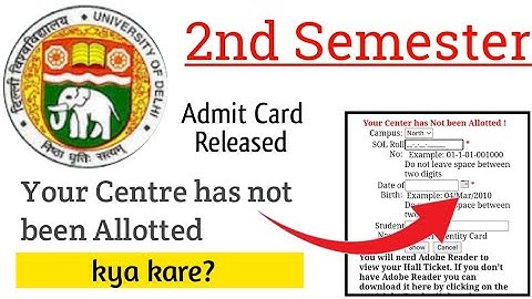 Sol 2nd Semester Admit Card Released download now l exam centre l Admit Card problem #gopalsharmasho