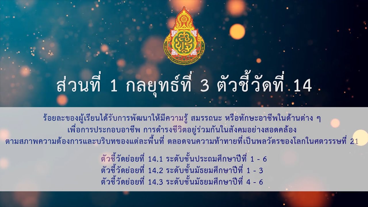 11. กลยุทธ์ที่ 3 ตัวชี้วัดที่ 14