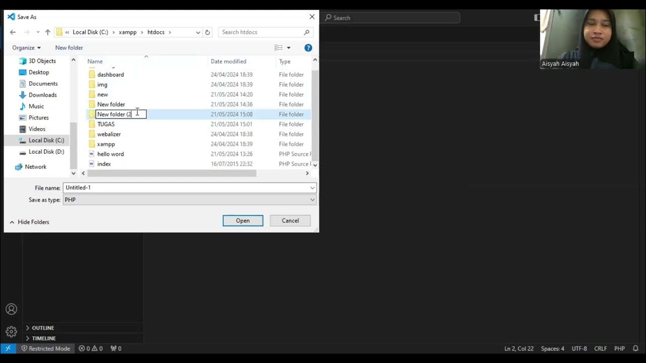 Cara Membuat Hello Word Menggunakan XAMPP dan Visual Studio Code - YouTube