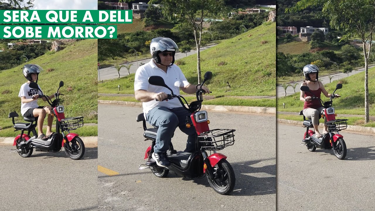 Bicicleta Elétrica Dell sobe morro? Teste prático com 3 pessoas ...