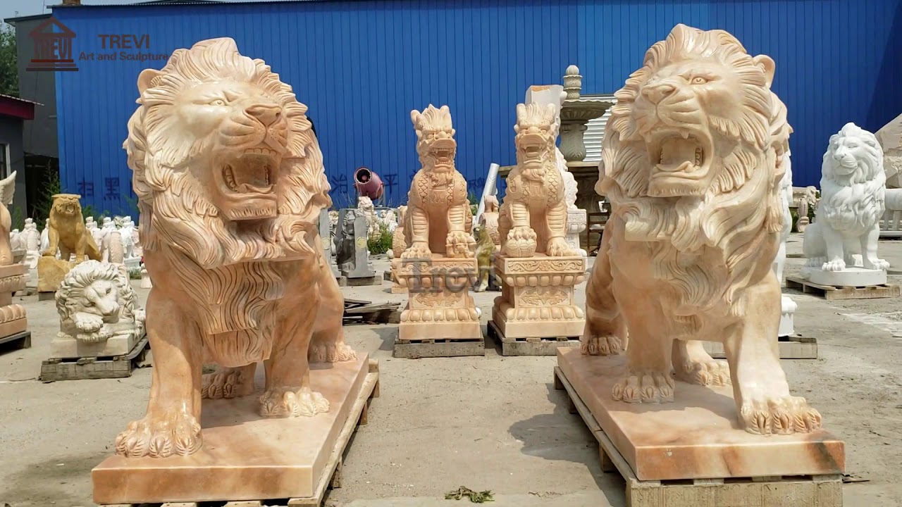 Outdoor marble lion statue China Factory for your garden! YouTube