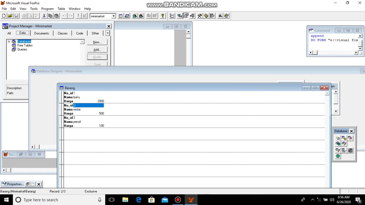 LANGKAH LANGKAH FOXPRO DATABASE - YouTube
