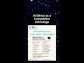 AI Ethics as a Competitive Advantage #ai #artificialintelligence #machinelearning #aiagent Ethics