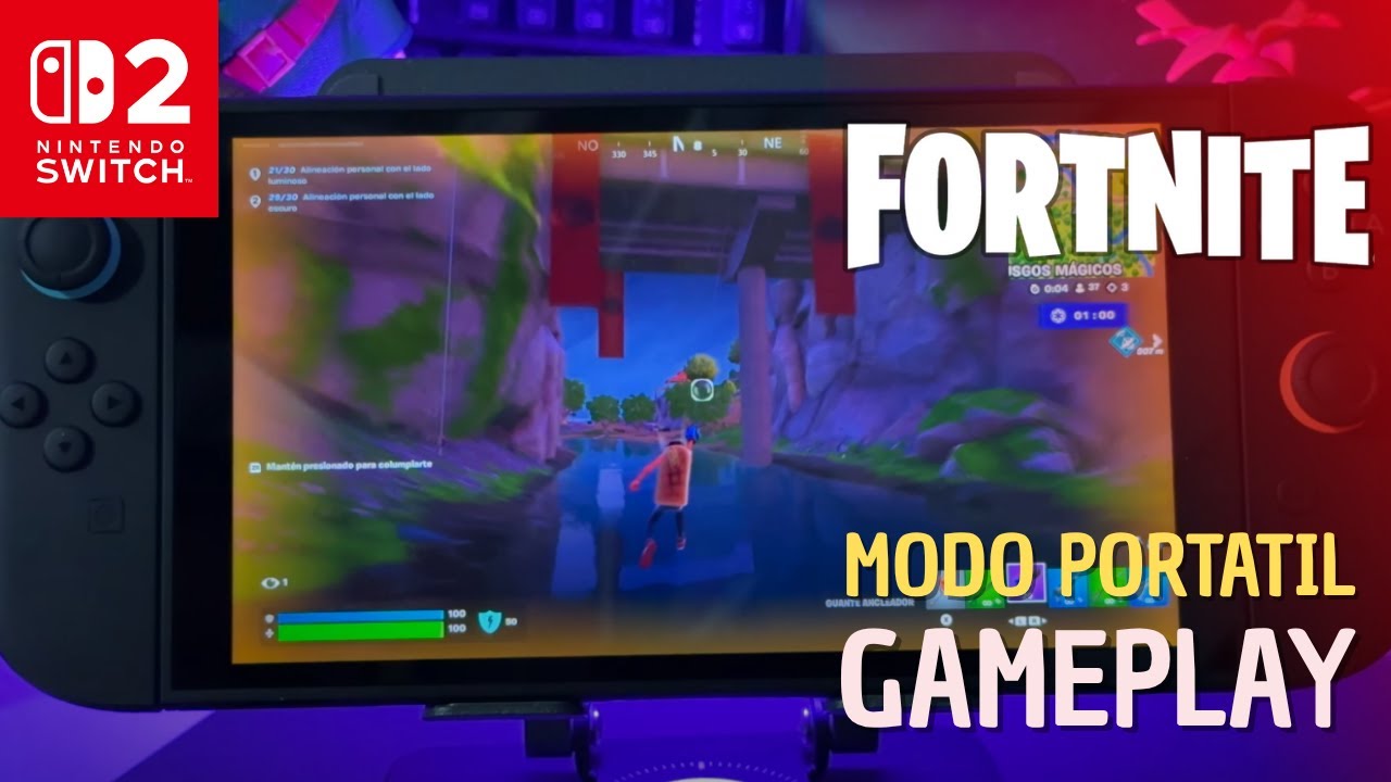 Asi corre FORTNITE en NINTENDO SWITCH 2 en MODO PORTATIL - YouTube