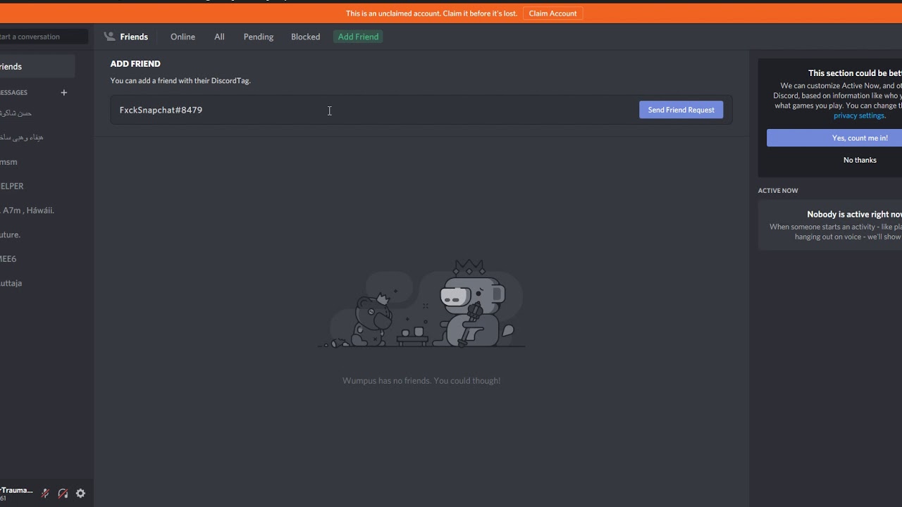 This guy on discord rapes accounts YouTube