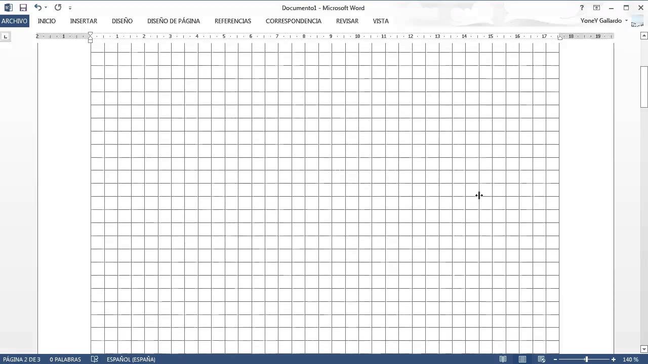 Cómo hacer una hoja cuadriculada en Word - YouTube