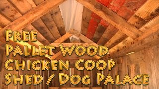 This video is a quick tour of a chicken coop that my two teenage boys made out free recycled pallet wood. Set on blocks near our 