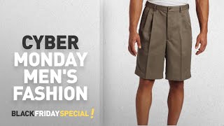 Cyber Monday Men's Pleated Shorts Deals: Haggar Men's Cool 18 Hidden Expandable-Waist Pleat-Front