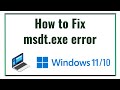 How to Fix msdt.exe error windows 11