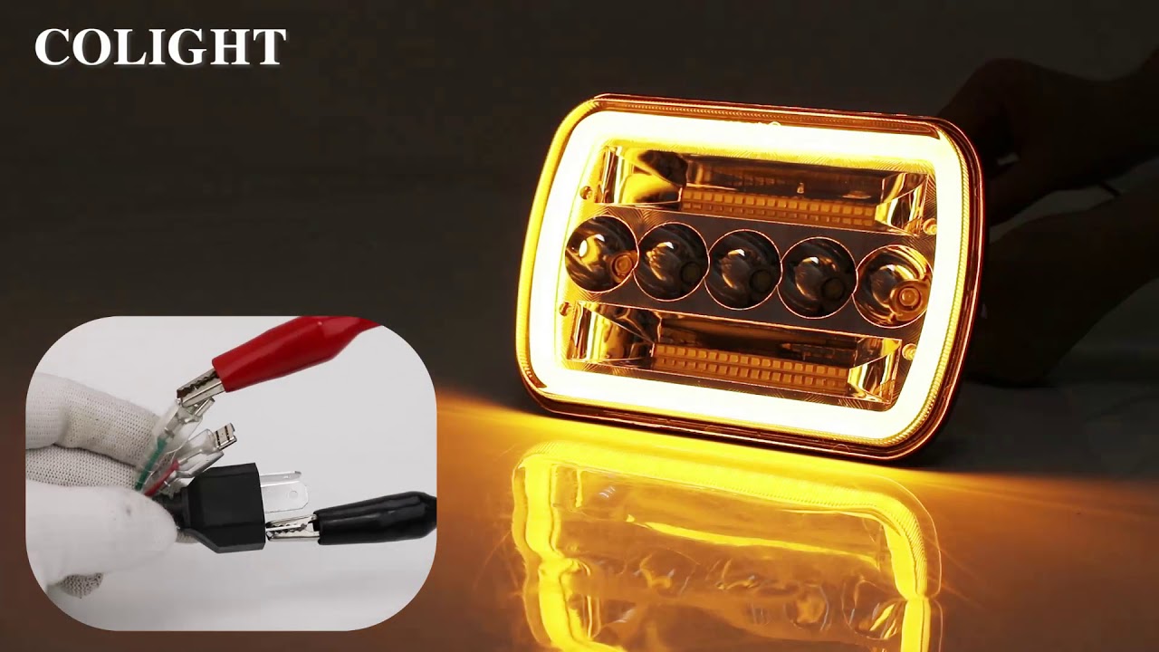 1003ZQ Colight 5x7inch Headlamp with H/L Beam  for Jeep Wrangler YJ Cherokee XJ H5054 H6054LL