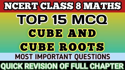 Best Mcq Class 8 Cube and Cube Roots | CUBE AND CUBE ROOTS #mcqncert #class8maths #class8mcq