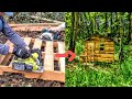 Rustic cabin built entirely from pallet wood (complete build)