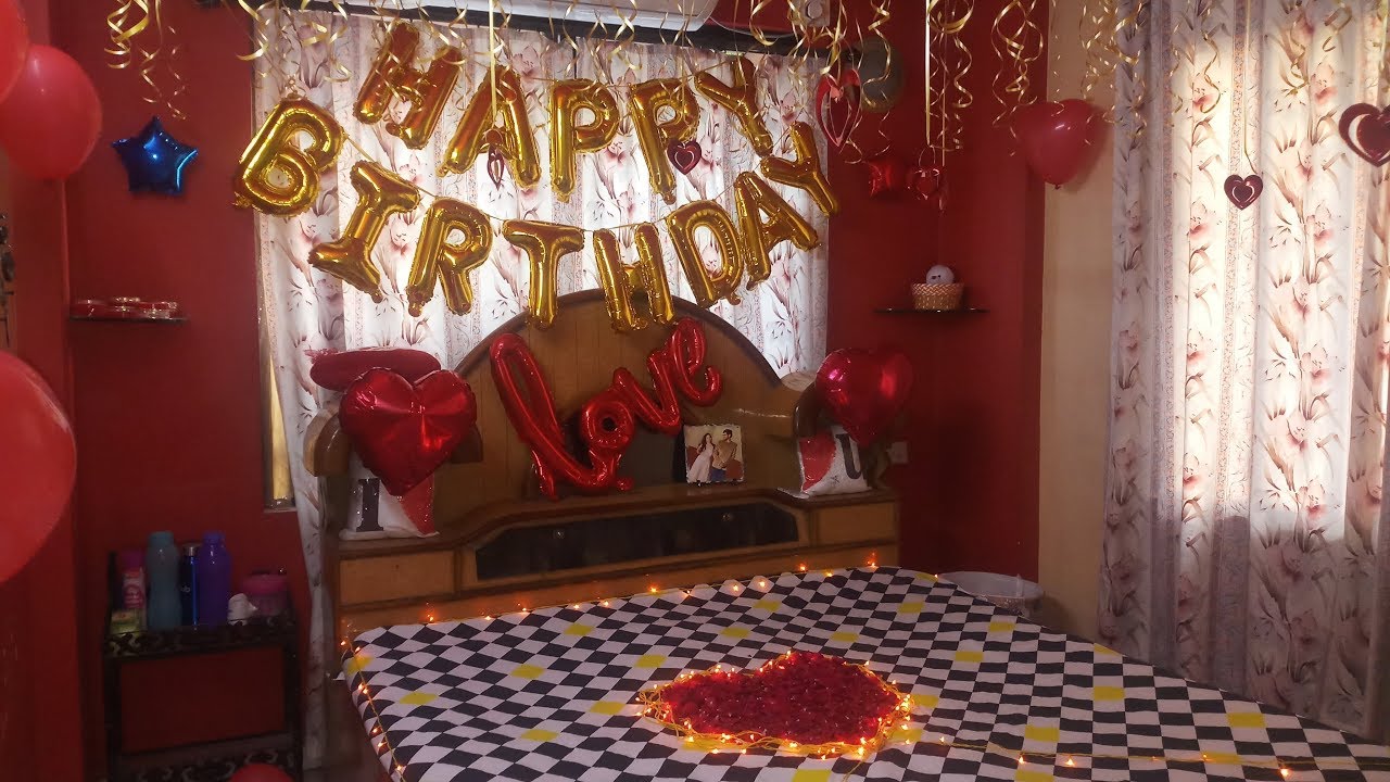 birthday decoration in bedroom for husband