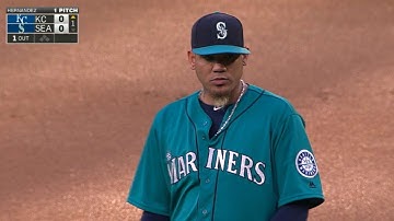 KC@SEA: Hernandez fans four in 7 2/3 scoreless frames