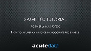 Sage 100 - How To Adjust An Invoice In Accounts Receivable (formerly MAS 90 / 200)